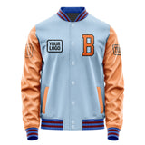 Custom Light Blue Orange Jacket JA080828091517282817