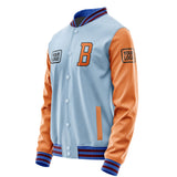 Custom Light Blue Orange Jacket JA080828091517282817