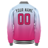 Custom Light-Blue Pink Gradient Varsity Letterman Jacket