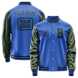 Custom Sky Blue Dark Green Jacket