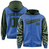 Custom Sky Blue Dark Green Jacket