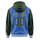 Custom Sky Blue Dark Green Jacket