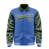 Custom Sky Blue Dark Green Jacket