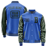 Custom Sky Blue Dark Green Jacket