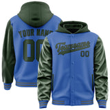 Custom Sky Blue Dark Green Jacket