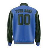 Custom Sky Blue Dark Green Jacket