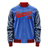 Custom Electric-Blue Navy Solid Color Varsity Letterman Jacket
