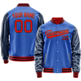 Custom Electric-Blue Navy Solid Color Varsity Letterman Jacket