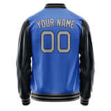 Custom Electric-Blue Navy Solid Color Varsity Letterman Jacket