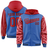Custom Sky Blue Red Jacket