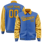 Custom Sky Blue Yellow Jacket