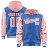 Custom Sky Blue Light Pink Jacket