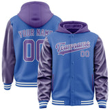 Custom Sky Blue Light Purple Jacket