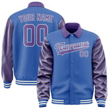 Custom Sky Blue Light Purple Jacket