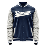 Custom Royal Gray Solid Color Varsity Letterman Jacket