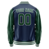 Custom Royal Kelly-Green Solid Color Varsity Letterman Jacket