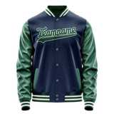 Custom Royal Kelly-Green Solid Color Varsity Letterman Jacket