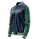 Custom Royal Kelly-Green Solid Color Varsity Letterman Jacket