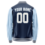 Custom Royal Light-Blue Solid Color Varsity Letterman Jacket