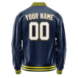 Custom Royal White Solid Color Varsity Letterman Jacket