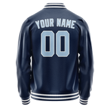 Custom Royal Light-Blue Solid Color Varsity Letterman Jacket