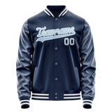 Custom Royal Light-Blue Solid Color Varsity Letterman Jacket