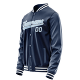 Custom Royal Light-Blue Solid Color Varsity Letterman Jacket