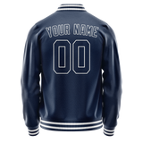 Custom Royal White Solid Color Varsity Letterman Jacket