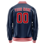 Custom Royal Crimson Solid Color Varsity Letterman Jacket