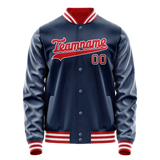 Custom Royal Crimson Solid Color Varsity Letterman Jacket