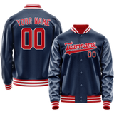 Custom Royal Crimson Solid Color Varsity Letterman Jacket