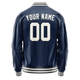 Custom Royal White Solid Color Varsity Letterman Jacket