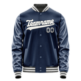 Custom Royal White Solid Color Varsity Letterman Jacket