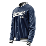 Custom Royal White Solid Color Varsity Letterman Jacket
