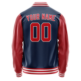 Custom Royal Texas-Orange Solid Color Varsity Letterman Jacket