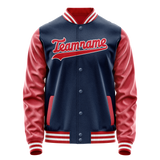 Custom Royal Texas-Orange Solid Color Varsity Letterman Jacket