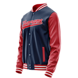 Custom Royal Texas-Orange Solid Color Varsity Letterman Jacket