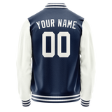 Custom Royal White Solid Color Varsity Letterman Jacket
