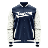 Custom Royal White Solid Color Varsity Letterman Jacket