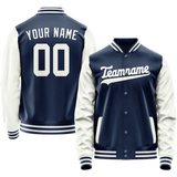 Custom Royal White Solid Color Varsity Letterman Jacket