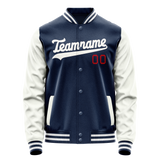 Custom Royal White Solid Color Varsity Letterman Jacket