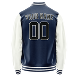 Custom Royal White Solid Color Varsity Letterman Jacket