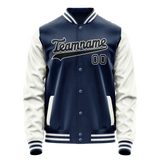 Custom Royal White Solid Color Varsity Letterman Jacket