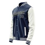 Custom Royal White Solid Color Varsity Letterman Jacket