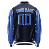 Custom Navy Royal Solid Color Varsity Letterman Jacket