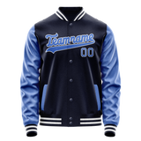 Custom Navy Royal Solid Color Varsity Letterman Jacket