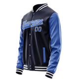 Custom Navy Royal Solid Color Varsity Letterman Jacket