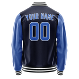 Custom Navy Royal Solid Color Varsity Letterman Jacket