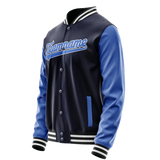 Custom Navy Royal Solid Color Varsity Letterman Jacket