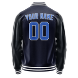 Custom Navy Royal Solid Color Varsity Letterman Jacket